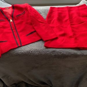 Georgiou Studio, Blazer Skirt Women’s Suit Set, Red , Size 10M